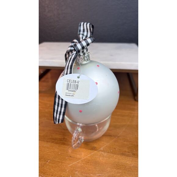 Coton Colors Just Married Hand-painted Glass Ornament. 4" 2009 - Picture 3 of 7